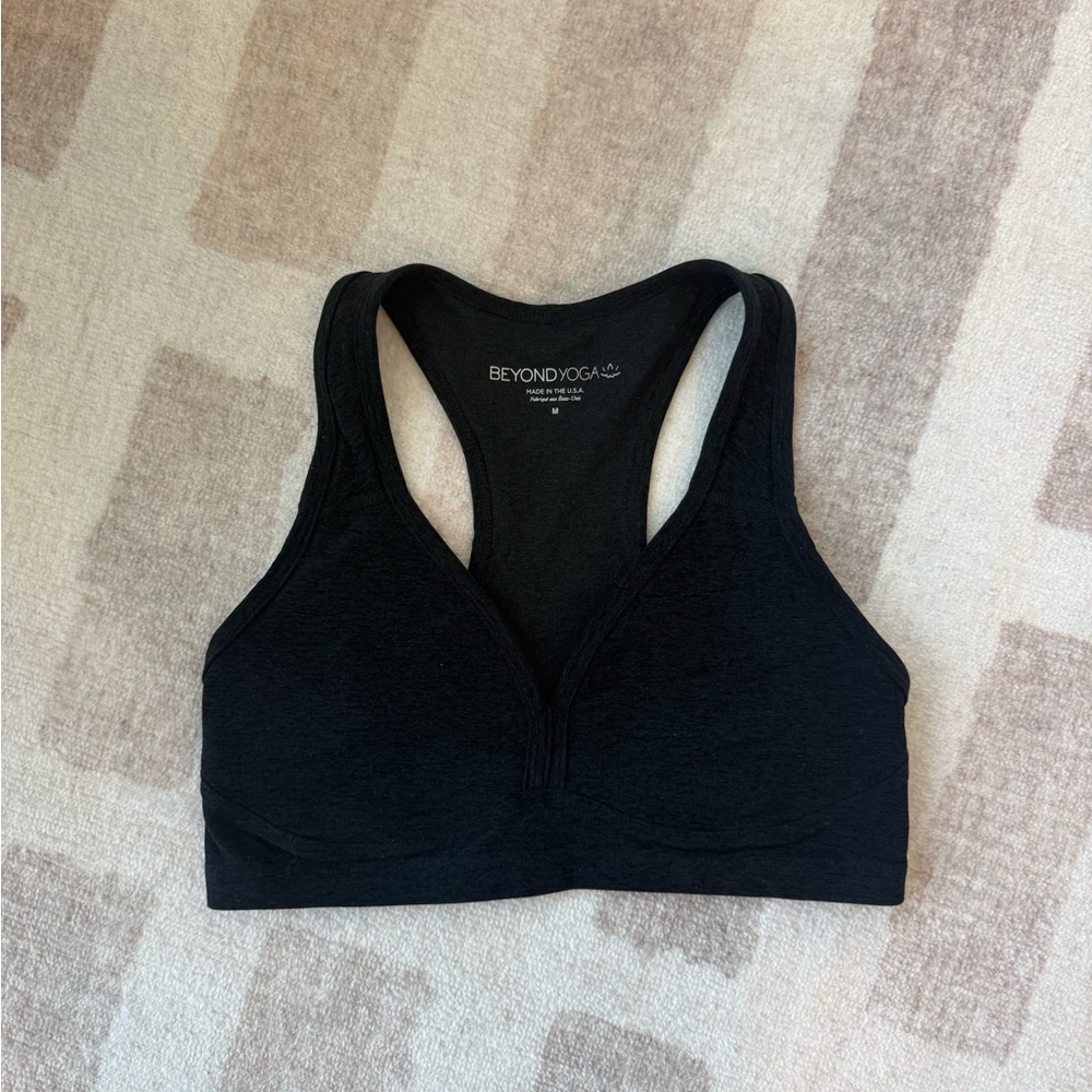 Beyond Yoga Midnight Black Sports Bra
